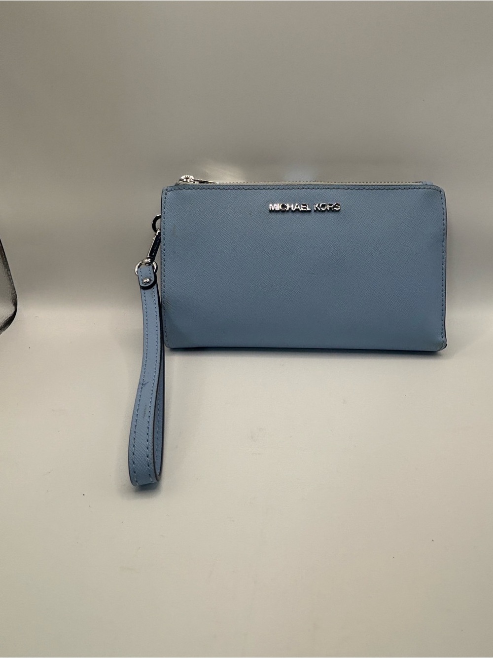 Michael Kors Light Blue Saffiano Wristlet